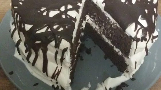 Elegant Black and White Layered Tuxedo Cake Recipe