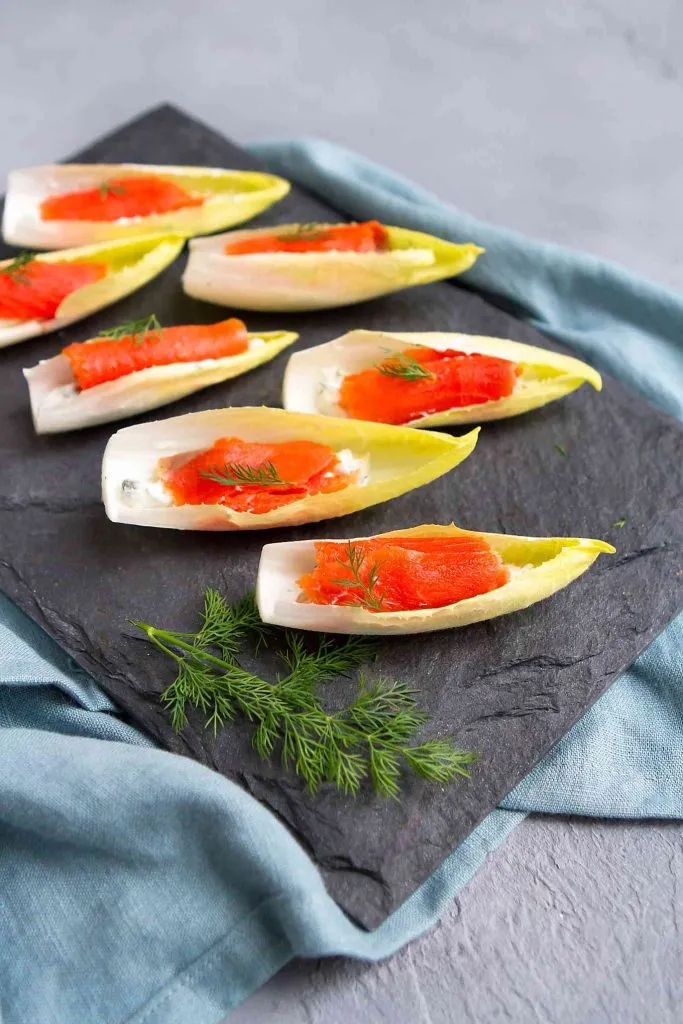 Endive Boats With Smoked Salmon