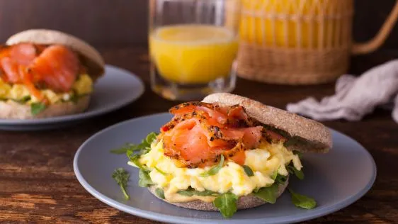 English Muffin Topped With Tarragon Egg