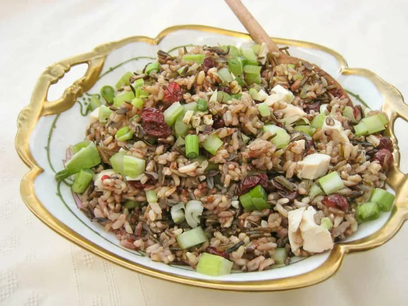 Festive Turkey and Wild Rice Salad with Cranberries