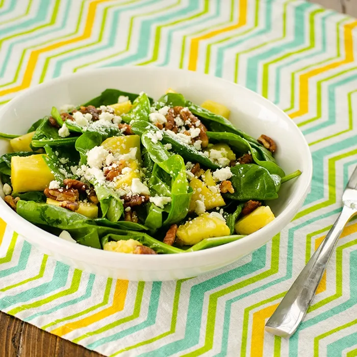 Feta, Spinach And Pecan Pasta Salad