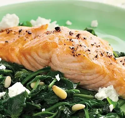 Feta Spinach Salmon Roast