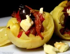 Feta-Stuffed Artichoke Bottoms