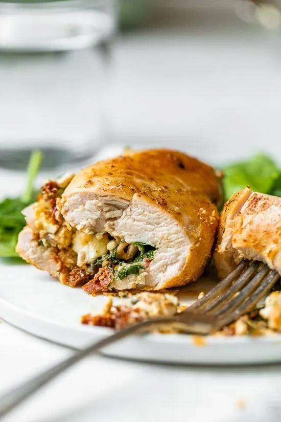 Feta and Tomato Spinach-Stuffed Chicken Breasts Recipe