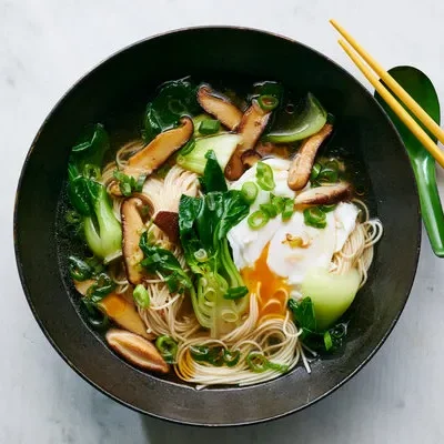 Fettuccini With Winter Greens And Poached Egg