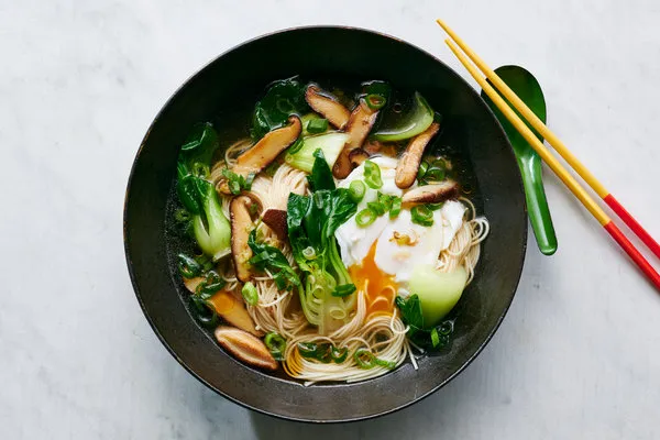 Fettuccini With Winter Greens And Poached Egg