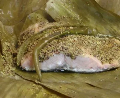 Fish Steamed In Banana Leaves