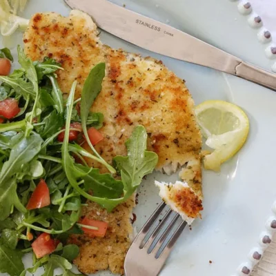 Flounder Milanese With Arugula And Tomatoes