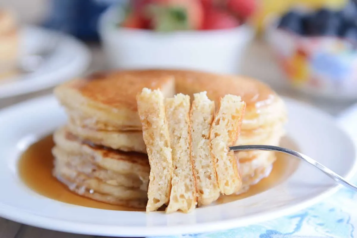 Fluffy Homemade Yeast Pancakes Recipe