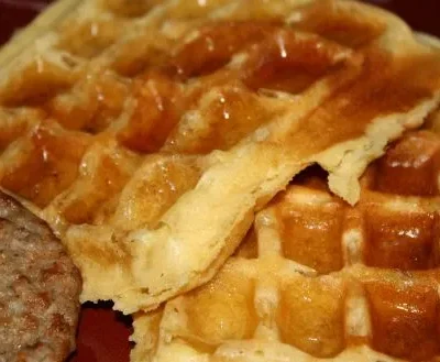 Fluffy Homemade Yeast Waffles Recipe