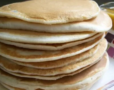 Fluffy Pancakes With Orange Maple Syrup