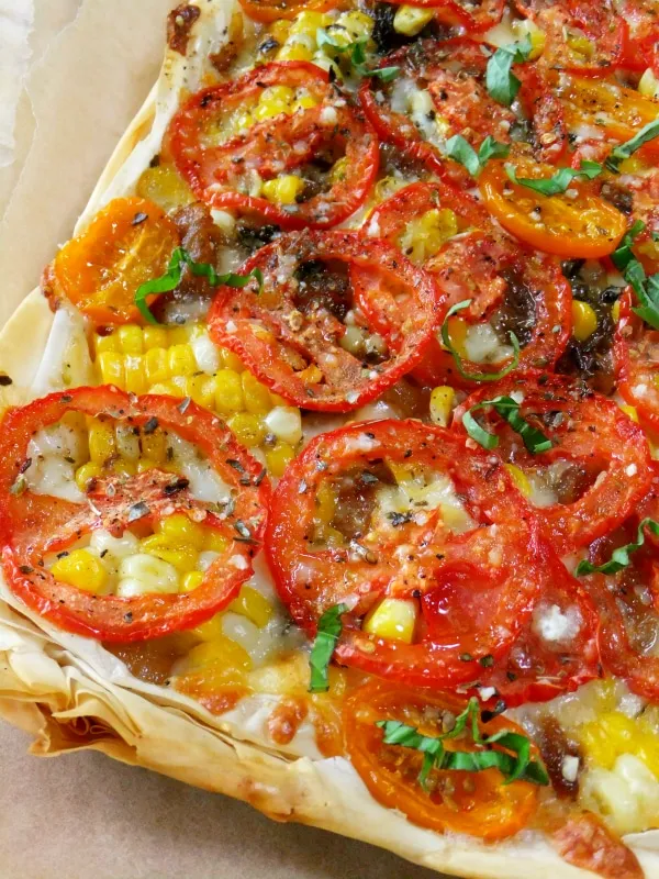 Fresh Corn And Tomato Tart