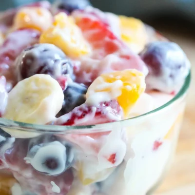 Fresh Fruit Salad With Honey Vanilla Yogurt