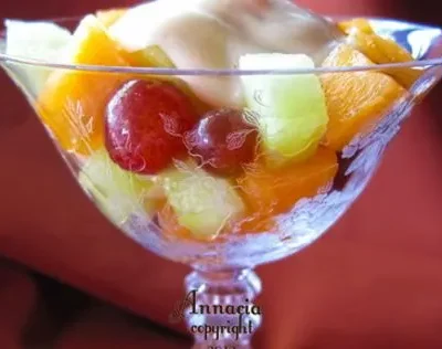 Fresh Fruit With Creamy Grand Marnier Sauce