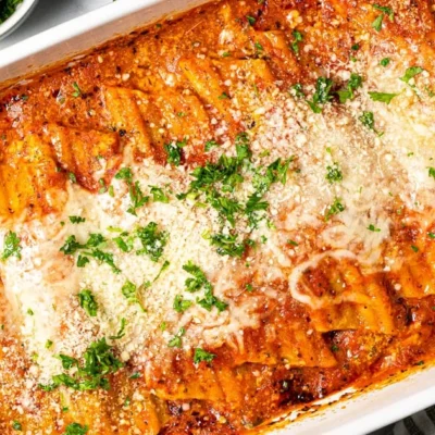 Fresh Made Manicotti Or Cannelloni