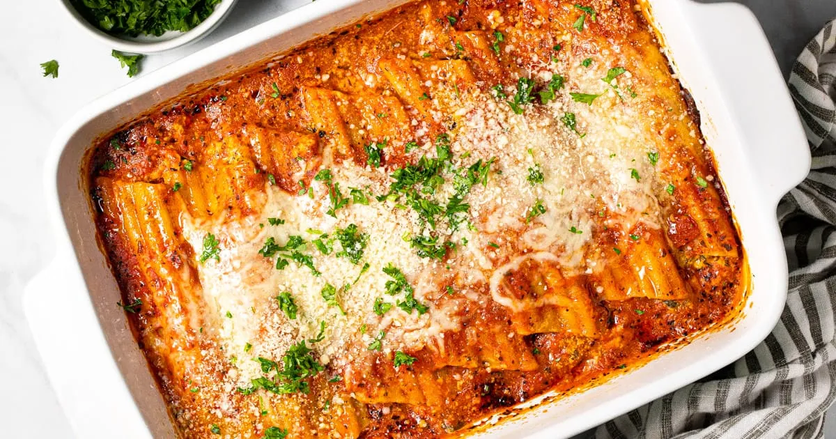 Fresh Made Manicotti Or Cannelloni