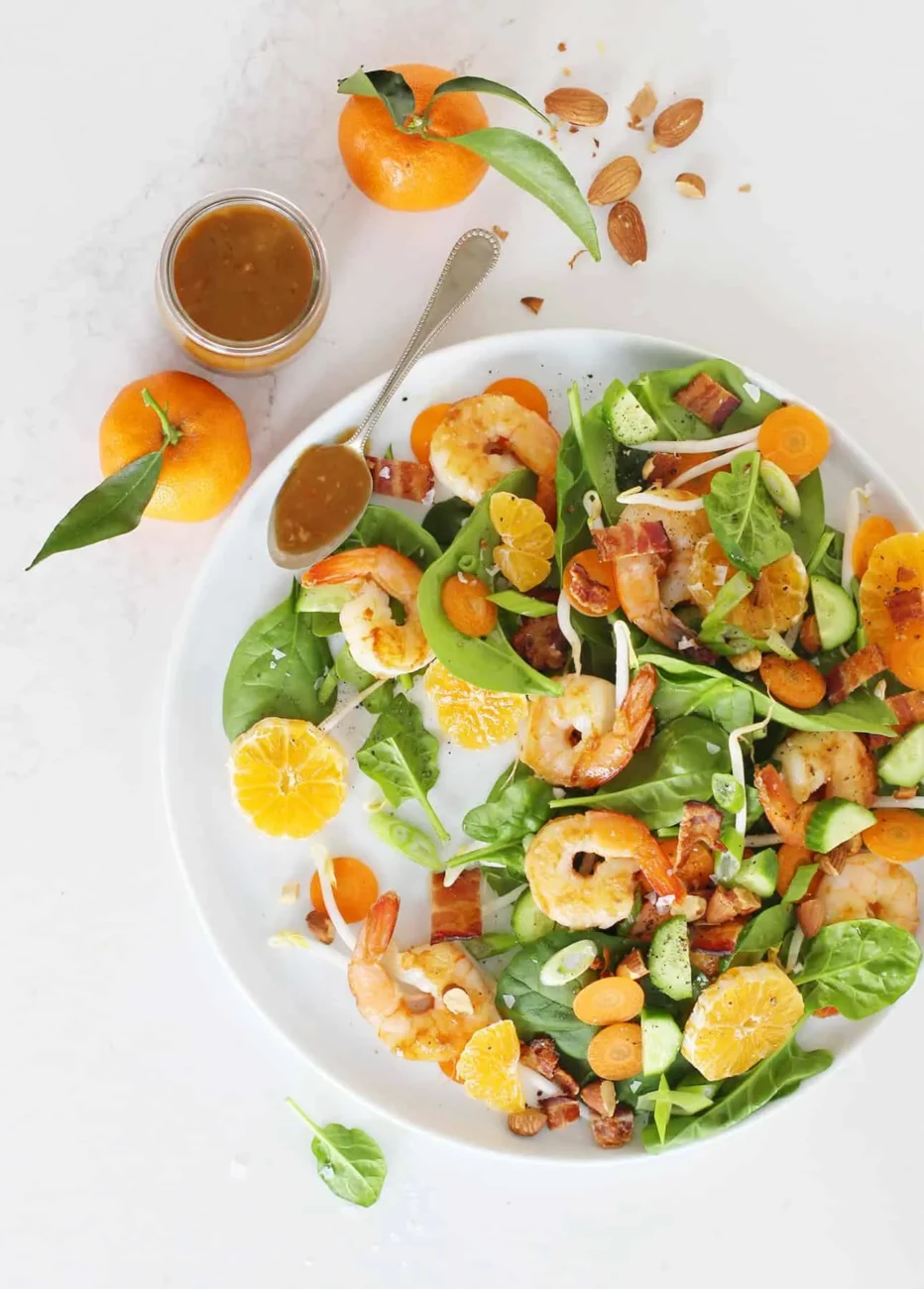 Fresh Pea Salad With Shrimp And Almond Slices