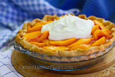 Fresh Peach Pie No Bake With Oil Pastry Crust