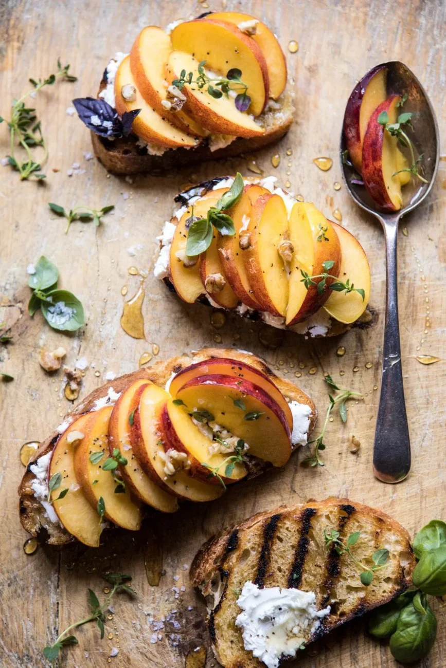 Fresh Peaches With Goat Cheese