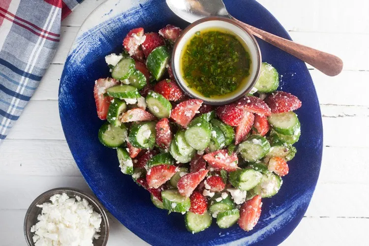 Fresh Strawberry and Crumbled Feta Salad Recipe