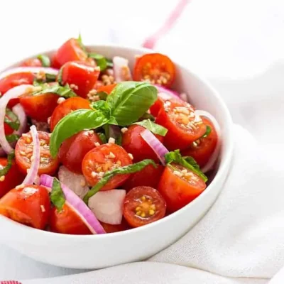 Fresh Tomato And Crunchy Red Onion Salad Recipe