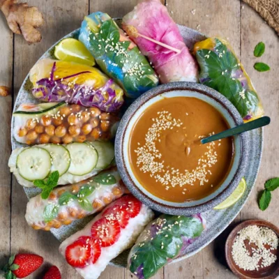 Fresh And Healthy Vegetarian Summer Rolls Recipe