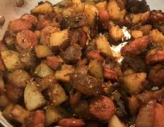 Fried Potatoes And Smoked Sausage