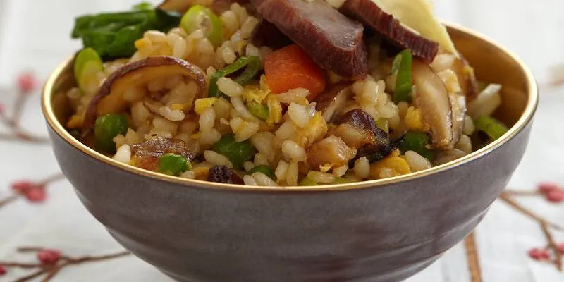 Fried Rice With Shrimp, Pork, Shiitake