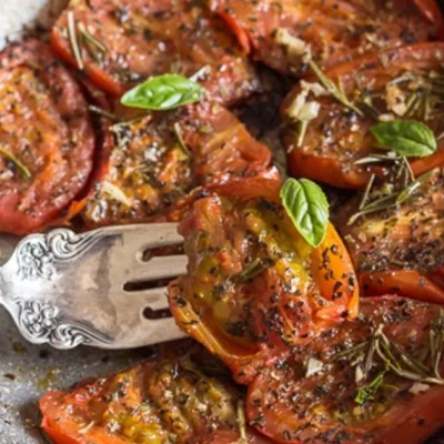 Fried Tomatoes With Basil