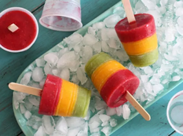 Frozen Mango, Kiwi, Raspberry Fruit Pops