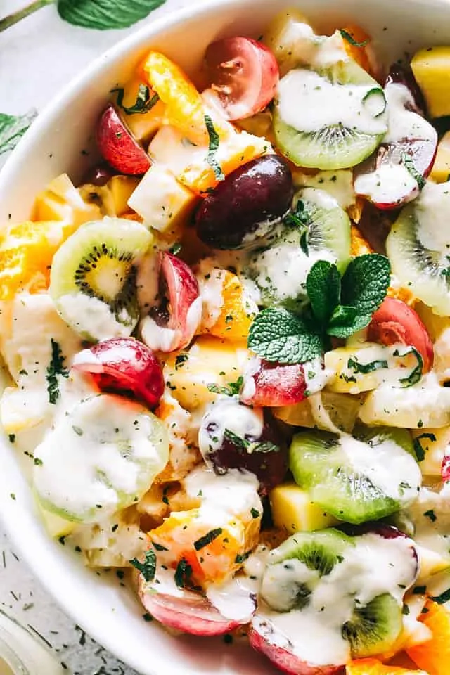 Fruit And Lettuce Salad With Orange Yogurt