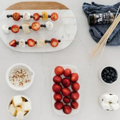 Fruit Kabobs With Coconut Dressing