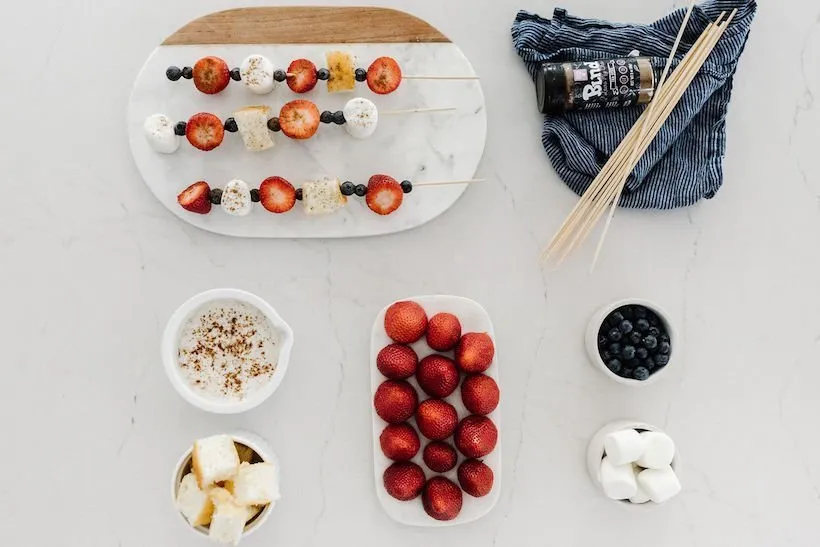 Fruit Kabobs With Coconut Dressing