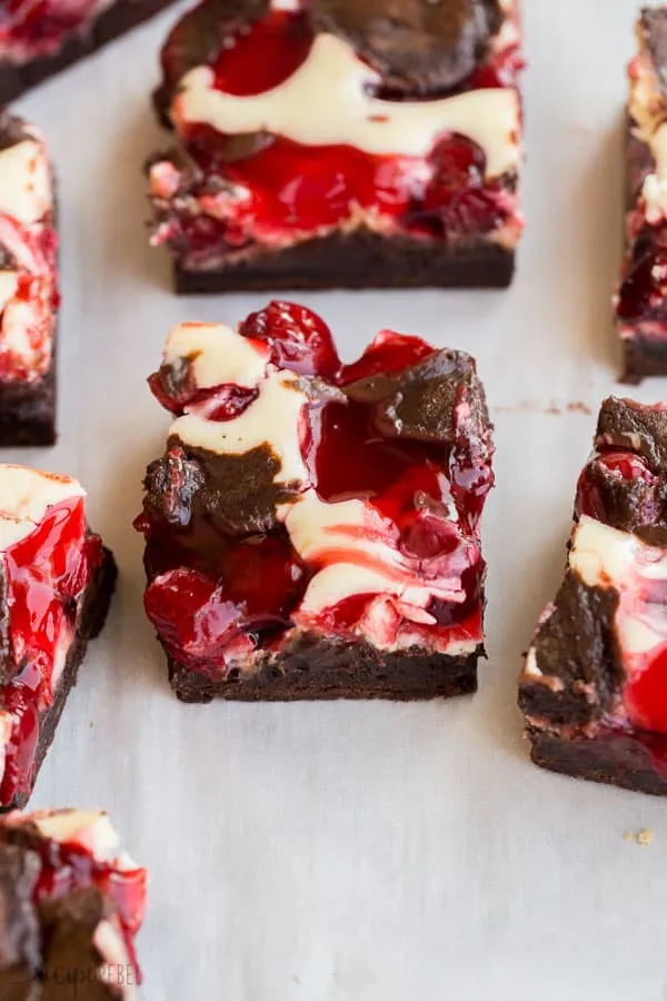 Fudgy Cherry Cheesecake Brownie Bars