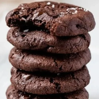 Fudgy Flourless Crinkle Brownie Cookies With Sea Salt