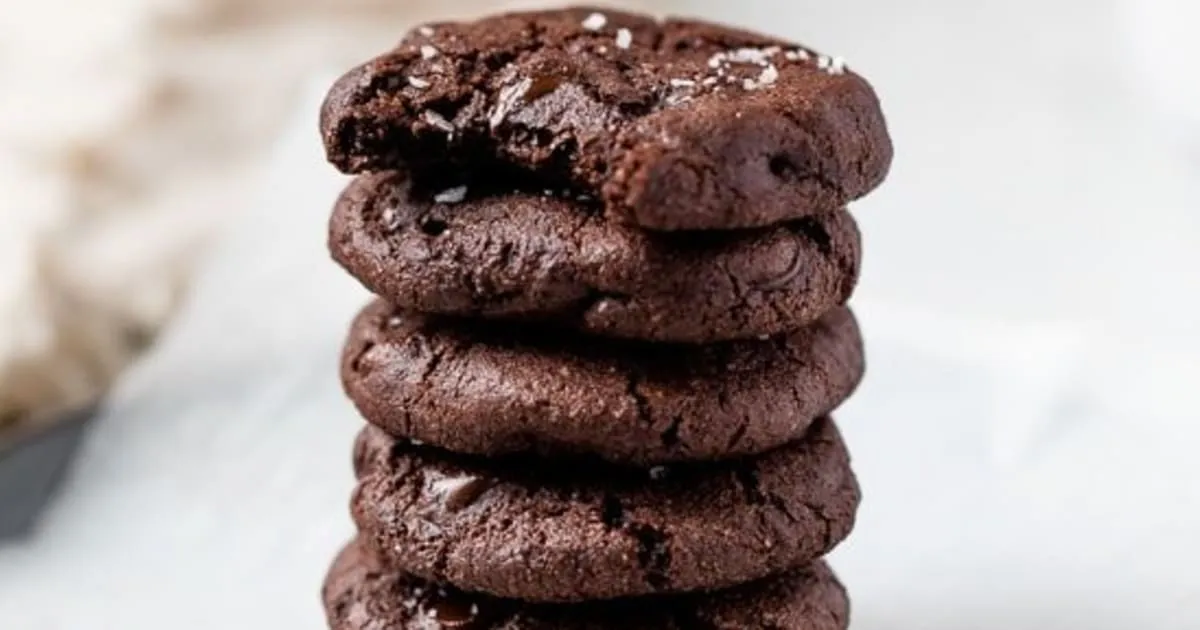 Fudgy Flourless Crinkle Brownie Cookies With Sea Salt