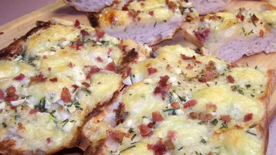 Garlic Bread With Bacon Bits, Rosemary And