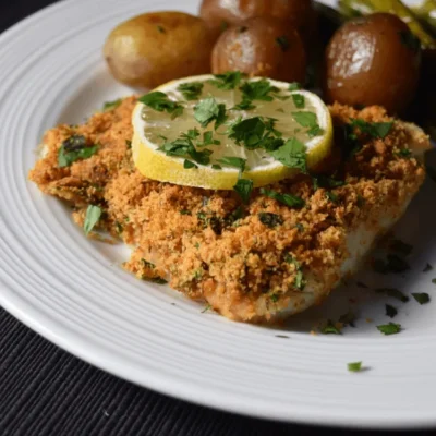 Garlic Crusted Cod Fish