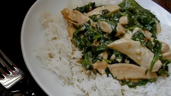 Garlic Curry Chicken & Spinach