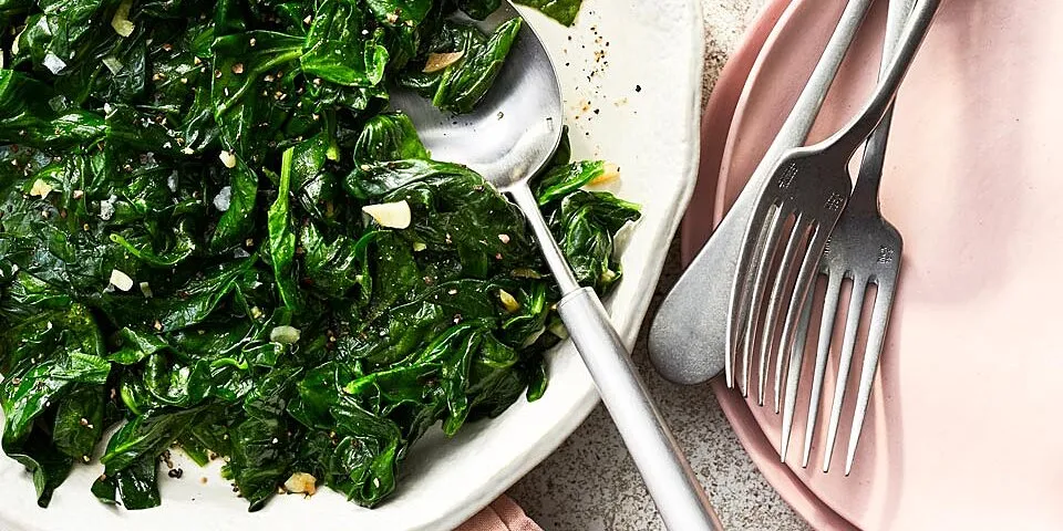 Garlic-Infused Sauted Baby Spinach Recipe