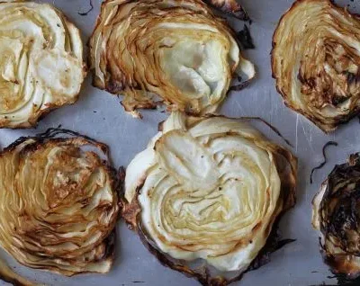 Garlic Rubbed Roasted Cabbage Steaks