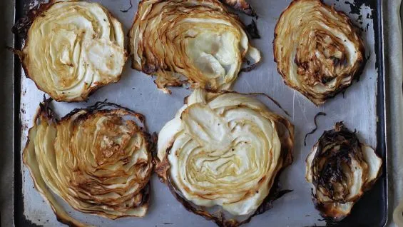 Garlic Rubbed Roasted Cabbage Steaks