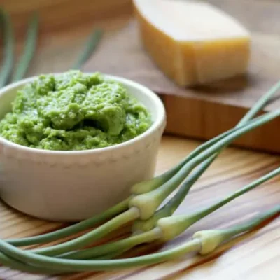 Garlic Scape Basil Pesto