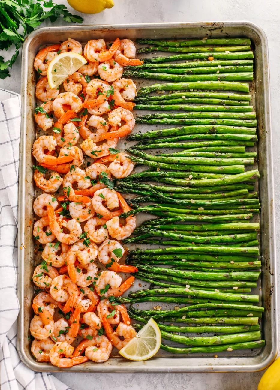 Garlic Shrimp With Asparagus And Lemon