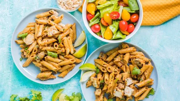 Ginger Peanut Chicken Pasta