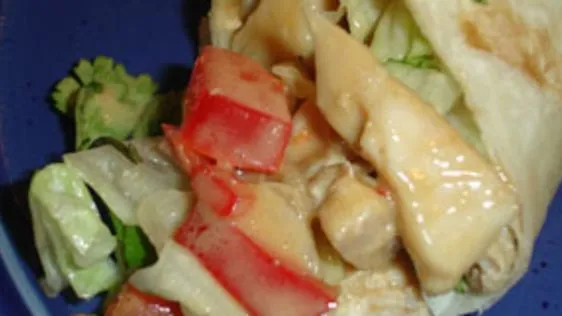 Ginger-Peanut Chicken-Salad Wraps Cooking