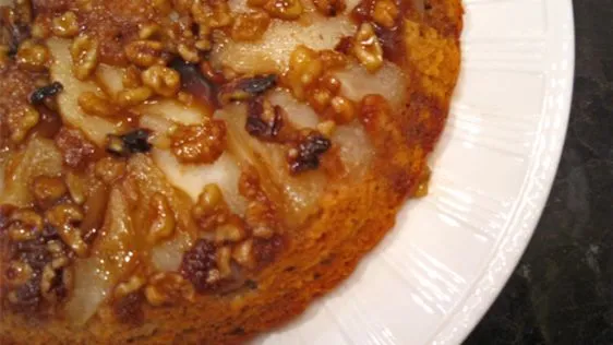 Ginger-Pear Upside-Down Cake Delight