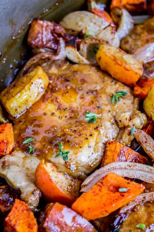 Glazed Pork Chops And Apples