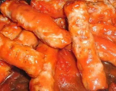 Glazed Sausages With Tomato Soup