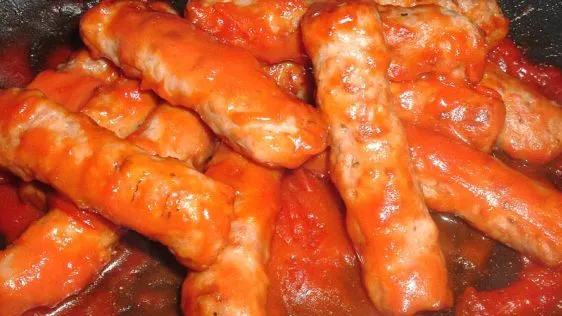 Glazed Sausages With Tomato Soup